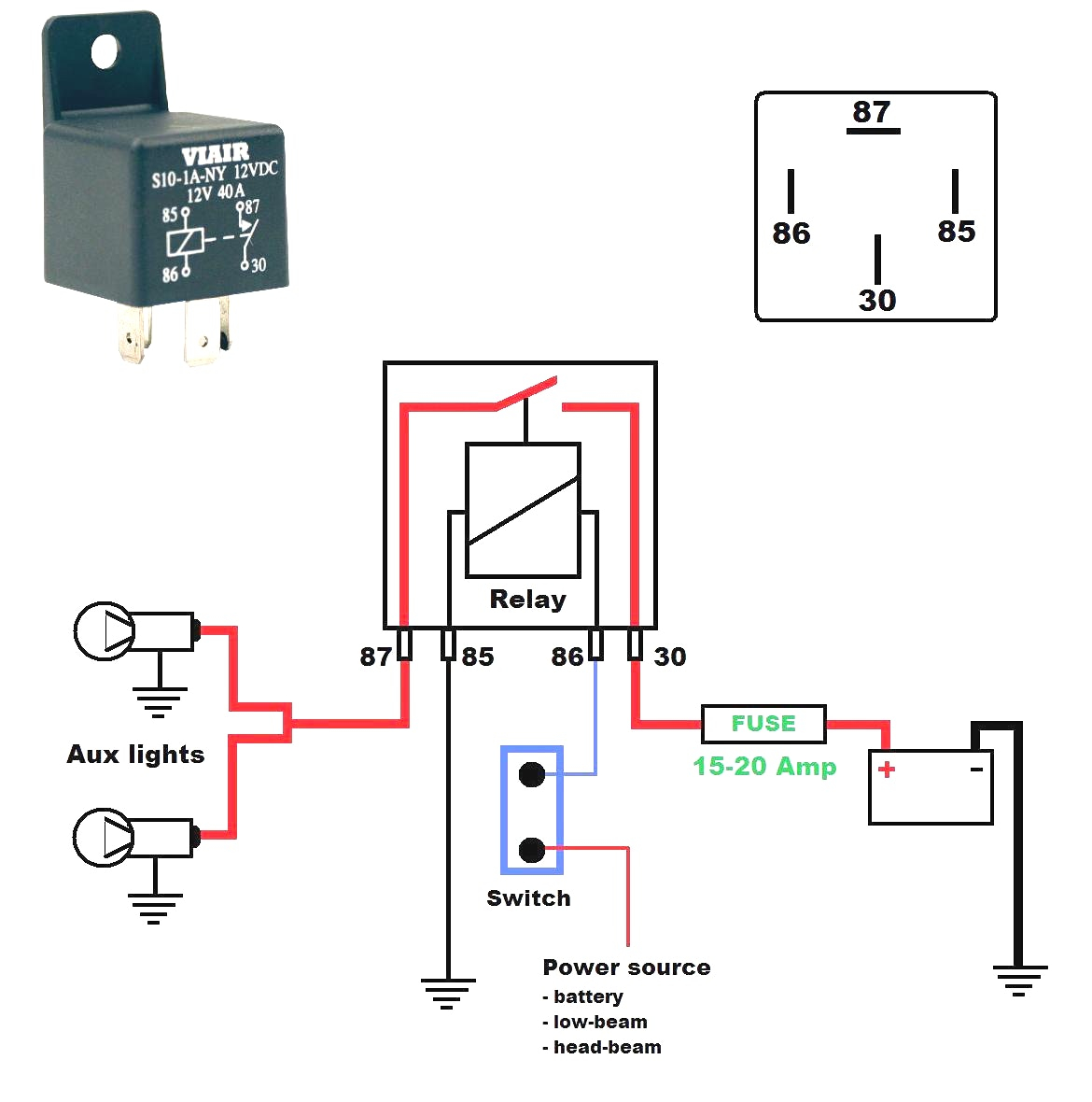 Spotlight Relay Wiring