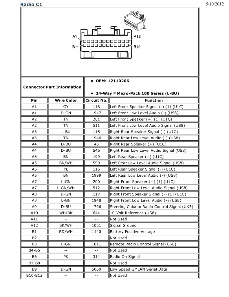 2007 Chevy Cobalt Stereo Wiring Diagram Download