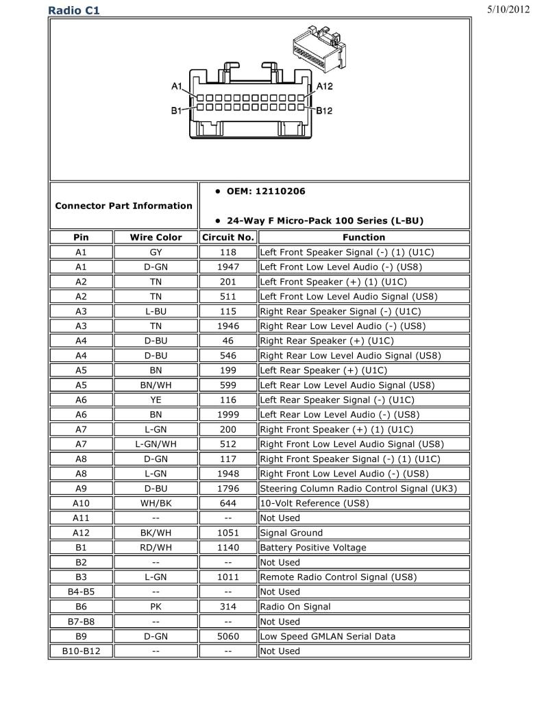 Chevy Silverado Radio Wiring Diagram