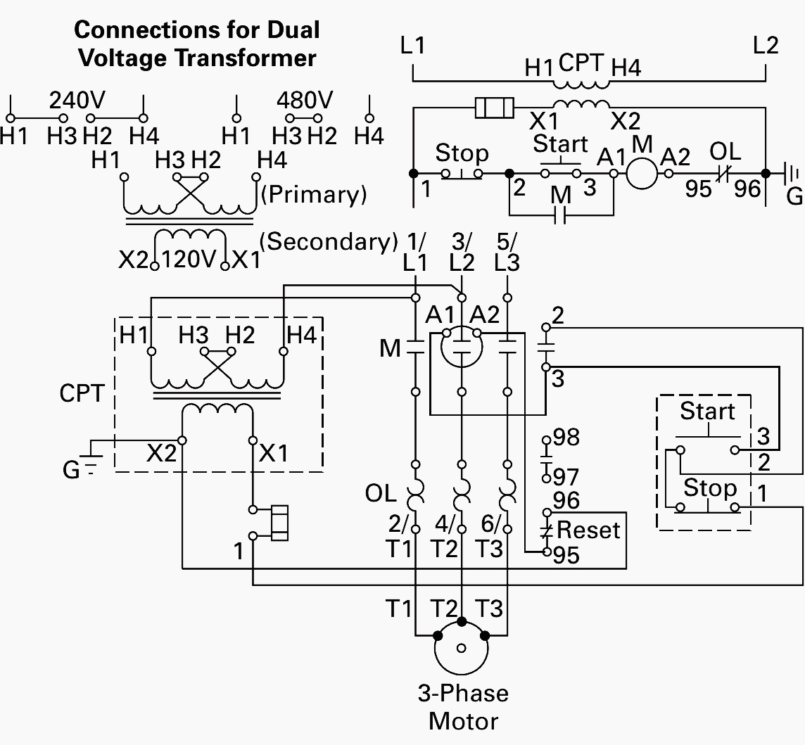 480 Volt To 120 Volt Transformer Wiring Diagram Sample
