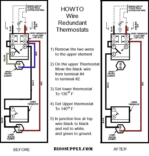 Electric Water Heater Thermostat Wiring Diagram