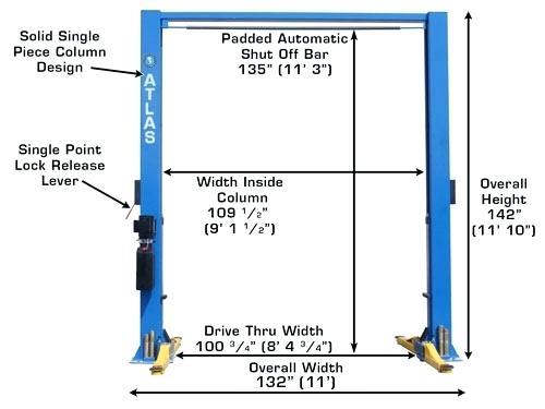 atlas two post lift installation