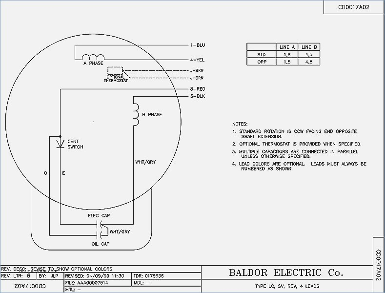 Baldor Motor Wiring Diagram Single Phase