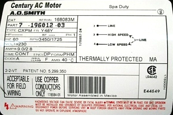 Century Ac Motor Wiring Diagram 115 230 Volts Diagram For You
