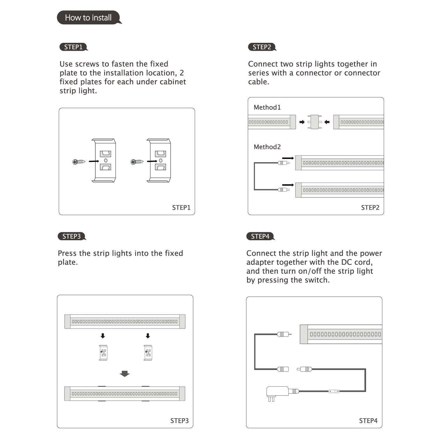 Led Under Cabinet Lighting Installation Instructions