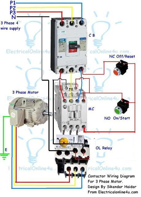 electrical contactor wiring diagram Download-contactor wiring diagram for three phase motor 3-p