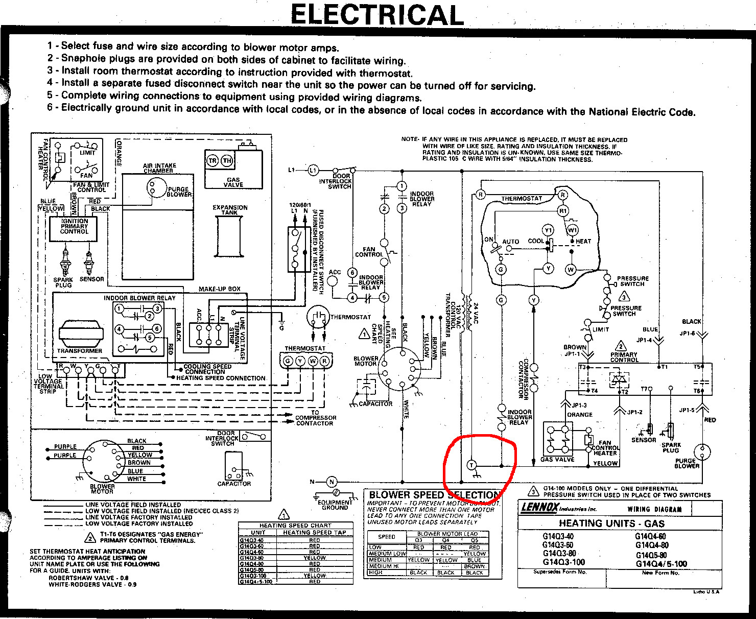 Lennox Furnace Thermostat Wiring Diagram