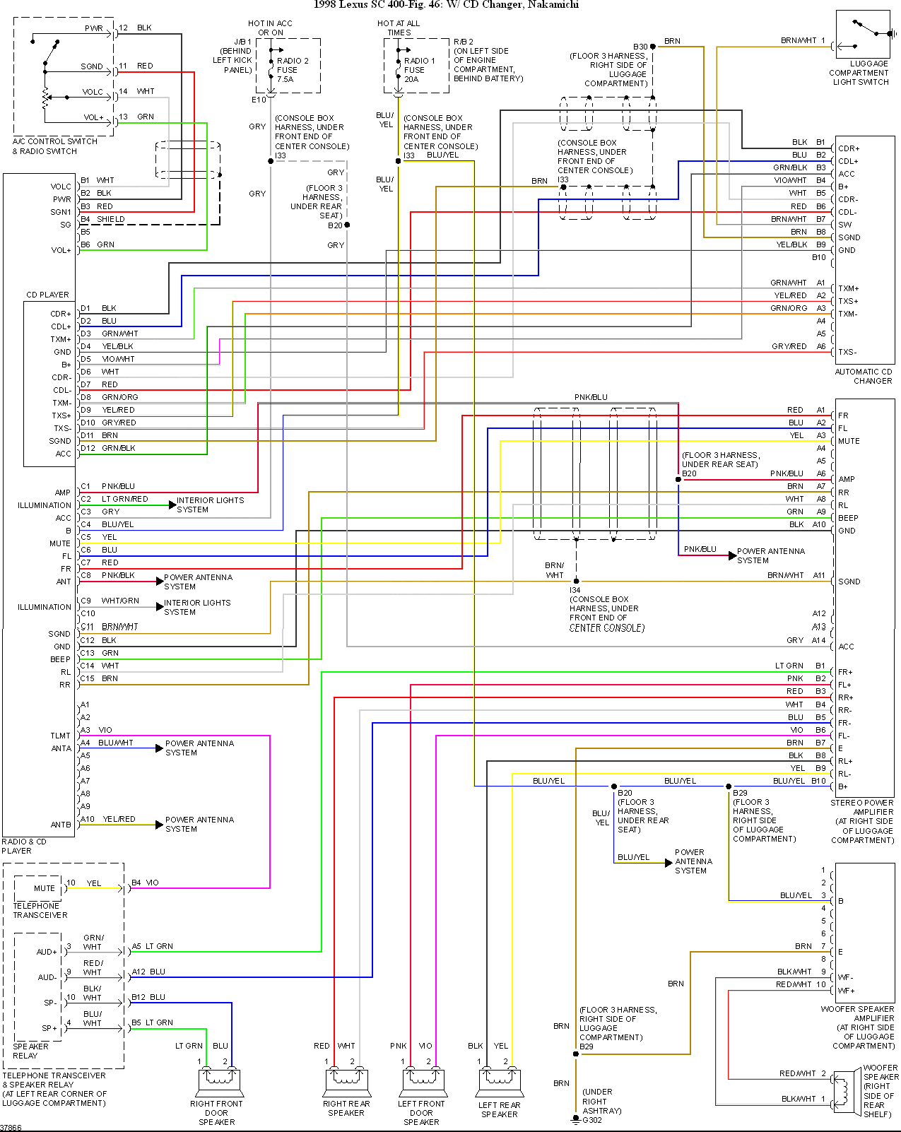 2000 Lexus Gs300 Radio Wiring Diagram - Hanenhuusholli