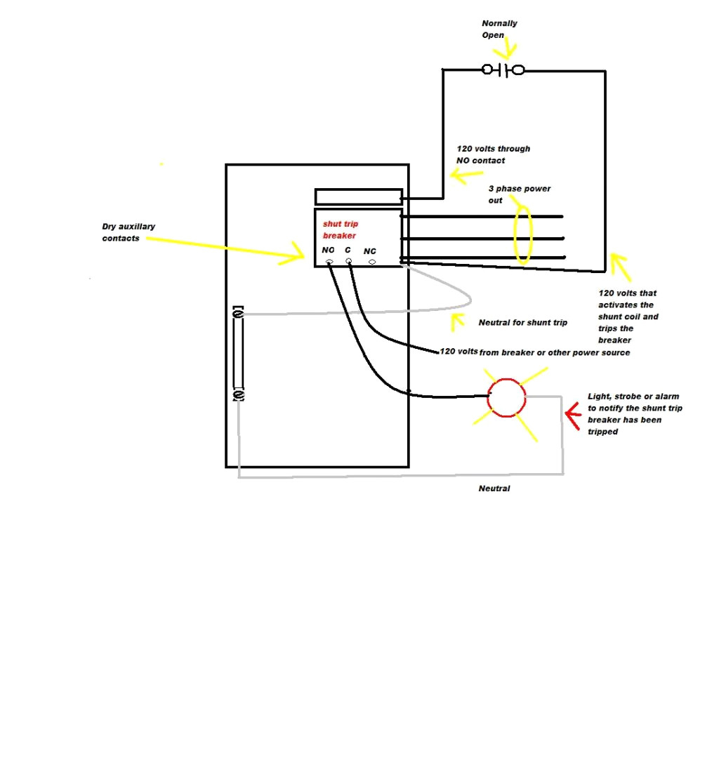 shunt trip breaker wiring diagram square d