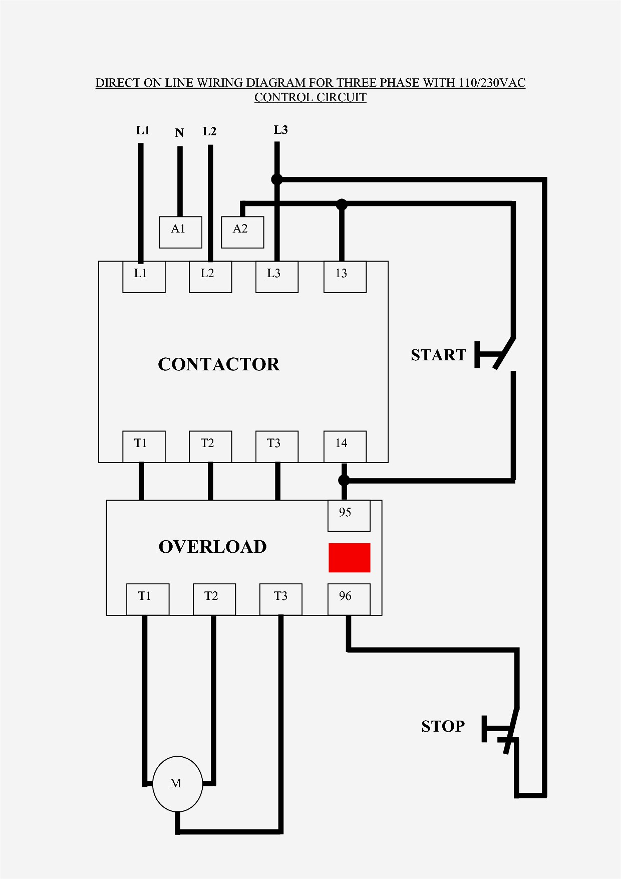 Single Phase Motor Starter Wiring Diagram